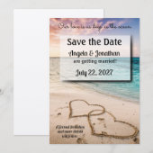 Invitation L'amour est profond comme l'océan Save the Date Ma (Devant / Derrière)