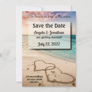 Invitation L'amour est profond comme l'océan Save the Date Ma