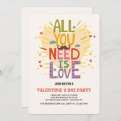 Invitation L'amour est tout ce dont vous avez besoin Invitati (Devant / Derrière)