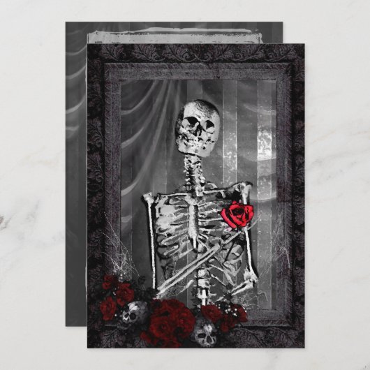 Invitation L'amour est un Mariage gothique éternel (Devant / Derrière)