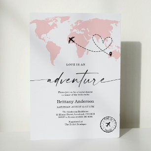 Invitation L'amour est une aventure de douche de mariée