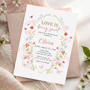 Invitation L'amour est une baie sucrée Fête de mariage à la f