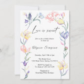 Invitation L'amour est une Fête des mariées florale douce (Devant)