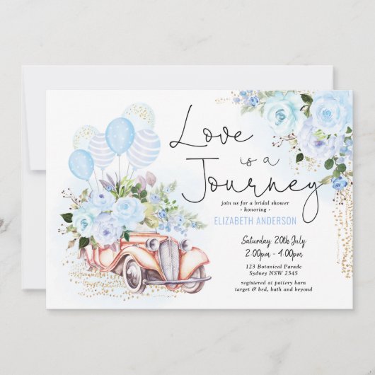 Invitation L'amour est une Fête des mariées Voyage Aventure (Devant)