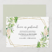 Invitation L'amour est une nouvelle date de mariage de verdur (Devant / Derrière)