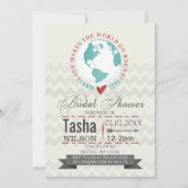 Invitation L'amour fait tourner le monde Fête des mariées Inv (Devant)