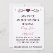 Invitation L'amour fait une famille - annonces d'adoption (Dos)