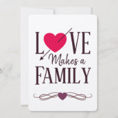 Invitation L'amour fait une famille - annonces d'adoption (Devant)