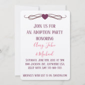 Invitation L'amour fait une famille - annonces d'adoption (Dos)