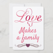 Invitation L'amour fait une famille - annonces d'adoption (Devant)