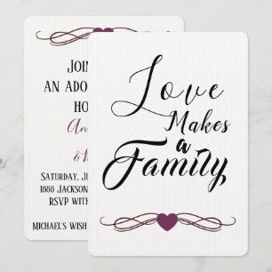 Invitation L'amour fait une famille - annonces d'adoption