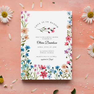 Invitation L'amour fleur sauvage est dans la Fête des mariées