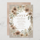 Invitation L'amour Fleur sauvage rustique est dans la Fête de (Devant / Derrière)