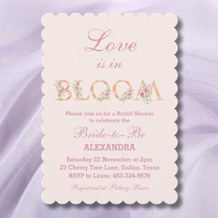 Invitation L'amour floral rose pâle est en Fête des mariées f