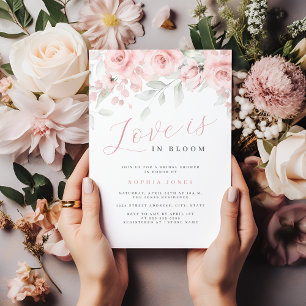 Invitation L'amour floral rose pâle est en Fête des mariées f