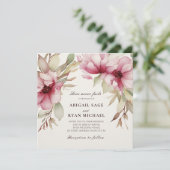 Invitation L'amour floral rose vif n'échoue jamais Mariage de (Debout devant)