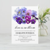 Invitation L'Amour Floral Violet Est En Fête des mariées De F (Debout devant)