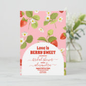 Invitation L'amour fraise est Berry Sweet Fête des mariées (Debout devant)