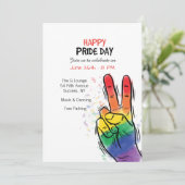 Invitation L'amour gagne l'invitation de jour de gay pride (Debout devant)