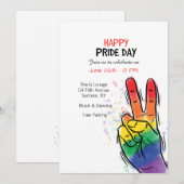 Invitation L'amour gagne l'invitation de jour de gay pride (Devant / Derrière)
