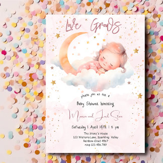 Invitation L'amour grandit, baby shower