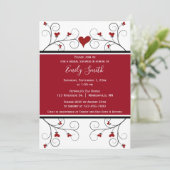 Invitation L'amour grandit | Fête des mariées Red Hearts (Debout devant)