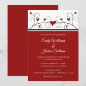 Invitation L'amour grandit | Red Hearts Valentine Mariage (Devant / Derrière)