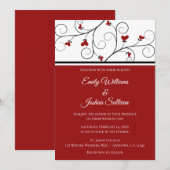 Invitation L'amour grandit | Red Hearts Valentine Mariage (Devant / Derrière)