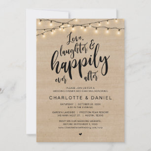 Invitation L'amour, le rire et la joie toujours après, Mariag