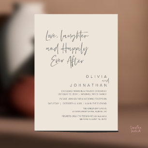 Invitation L'amour, le rire et la joie toujours après, modern