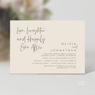 Invitation L'amour, le rire et la joie toujours après, modern