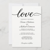 Invitation L'amour Mariage chrétien n'échoue jamais (Devant)
