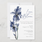 Invitation L'Amour Moderne Bleu Iris Dans La Fête des mariées (Devant)