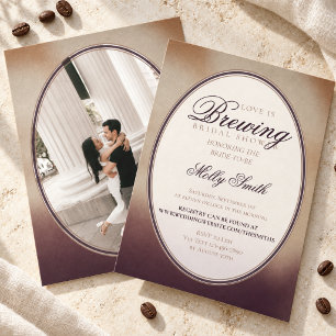 Invitation L'Amour Moderne se Prépare Café Enterrement de Vie