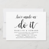Invitation L'amour nous a fait le faire, Elopement Moderne de (Devant)