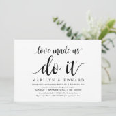 Invitation L'amour nous a fait le faire, Elopement Moderne de (Debout devant)
