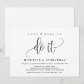 Invitation L'amour nous fait le faire, Célébration de fuite a (Devant / Derrière)