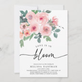 Invitation L'Amour Rose Bleu Élégant Est En Fête des mariées  (Devant)