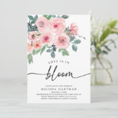 Invitation L'Amour Rose Bleu Élégant Est En Fête des mariées  (Debout devant)