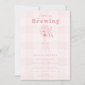 Invitation L'amour rose brasse la Fête des mariées Espresso (Devant)