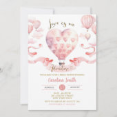 Invitation L'Amour Rose Est Une Aventure Air Balloon Douche (Devant)