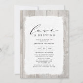 Invitation L'Amour Rustique Du Bois Brûle La Fête des mariées (Devant)