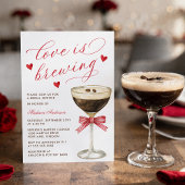 Invitation L'Amour se prépare Fête de mariage avec Espresso M