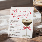 Invitation L'Amour se prépare Fête de mariage avec Espresso M