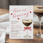 Invitation L'Amour se prépare Fête de mariage avec Espresso M