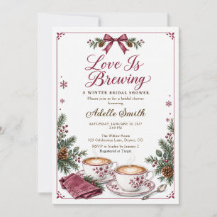 Invitation L'Amour se Prépare Mariage de Fête Préhivernale