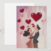 Invitation L'Amour Whimsical dans l'air (Devant / Derrière)