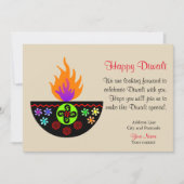 Invitation Lampe colorée Diya de Diwali (Devant)
