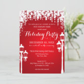 Invitation Lampe Post Sparkle Red Holiday Party Corporate (Debout devant)
