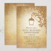 Invitation Lampe Vintage 50ème Anniversaire de Mariage Rustiq (Devant / Derrière)
